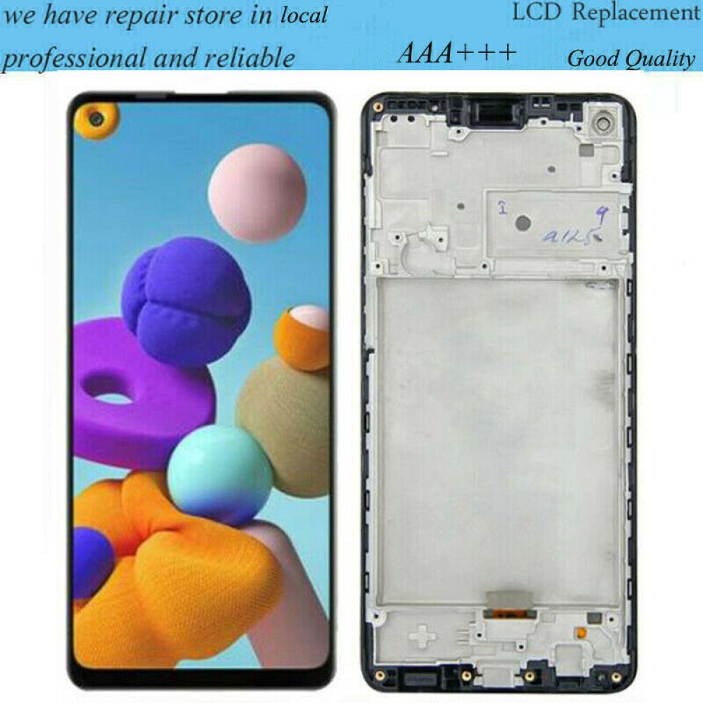 Replacement original LCD with frame for Samsung Galaxy A21S A217F in black