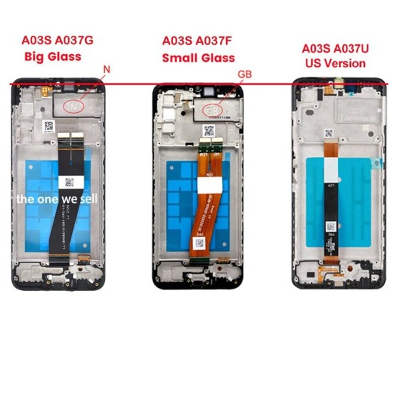 Replacement Prime Original LCD With N Frame For Samsung A03s A037G Black