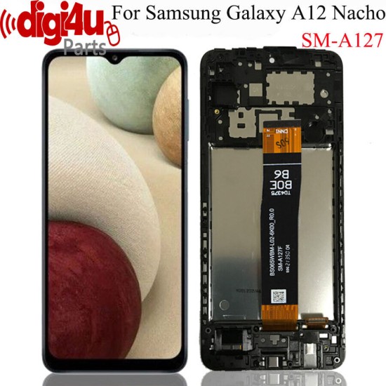 Original LCD Touch Screen with Frame for Samsung Galaxy A12 A127F – Black Original LCD Touch Screen with Frame for Samsung Galaxy A12 A127F – Black