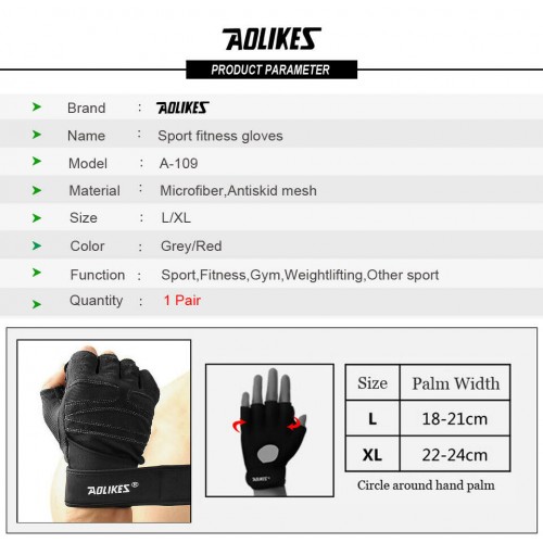 Half Finger Gloves Wrist Support Wrap Straps Weightlifting Cycling Sport Fitness XL Black 