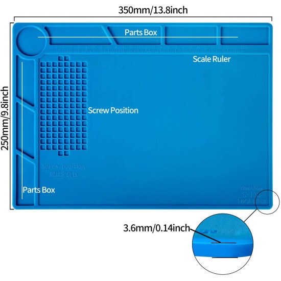 S130 silicone repair workbench mat Blue
